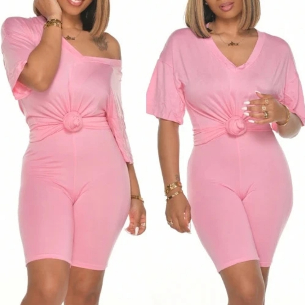 Pink Bike short set